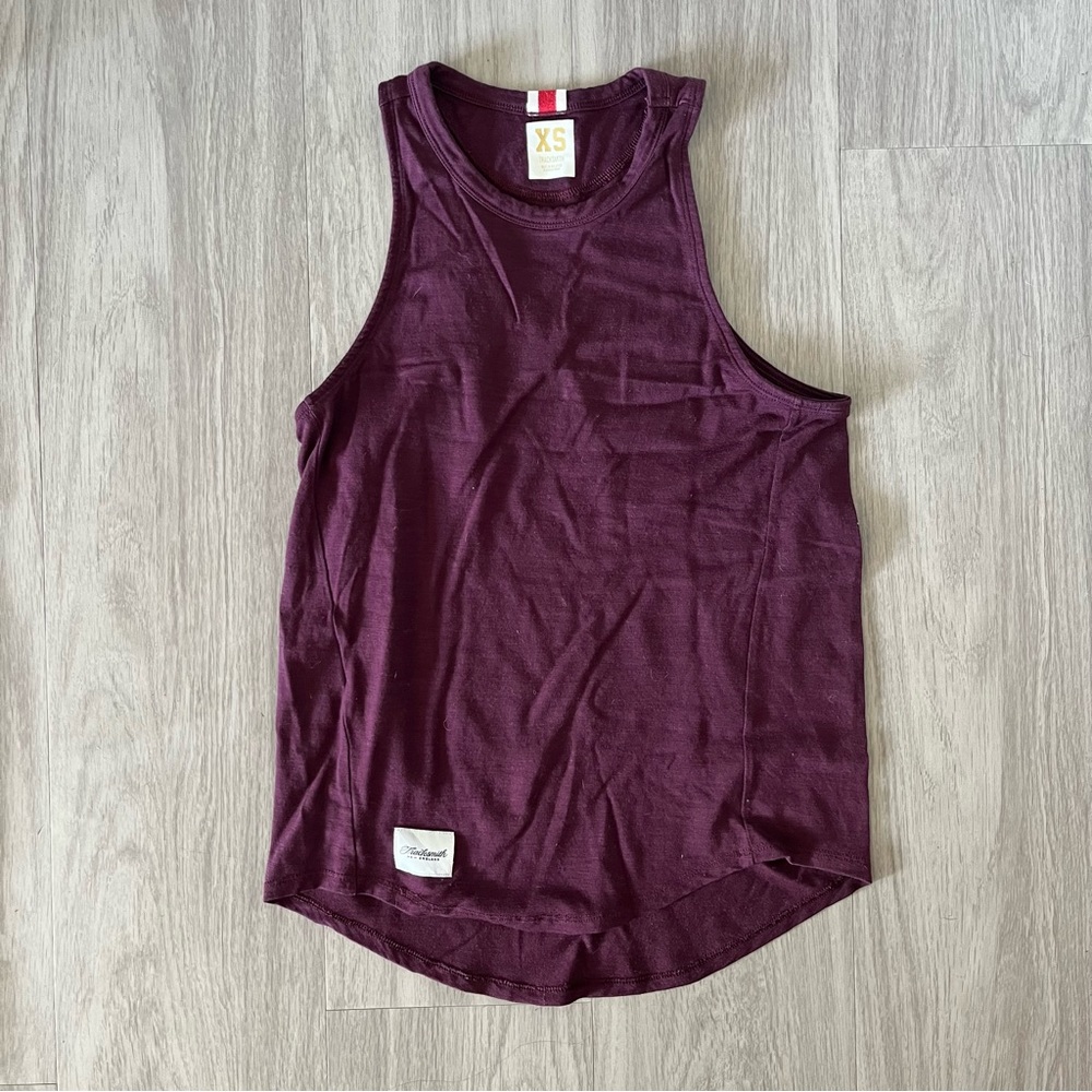 Tracksmith harrier tank in wine
